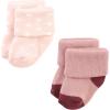 imageHudson Baby Baby Girls Cotton Rich Newborn and Terry SocksMauve Sage Dot