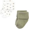 imageHudson Baby Baby Girls Cotton Rich Newborn and Terry SocksMauve Sage Dot