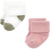imageHudson Baby Baby Girls Cotton Rich Newborn and Terry SocksMauve Sage Dot