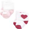 imageHudson Baby Baby Girls Cotton Rich Newborn and Terry SocksMom and Dad Girl Pink Black 12pack