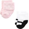 imageHudson Baby Baby Girls Cotton Rich Newborn and Terry SocksMom and Dad Girl Pink Black 12pack