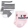 imageHudson Baby Baby Girls Cotton Rich Newborn and Terry SocksMom and Dad Girl Pink Black 12pack