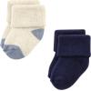 imageHudson Baby Baby Girls Cotton Rich Newborn and Terry SocksNavy Taupe