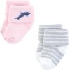 imageHudson Baby Baby Girls Cotton Rich Newborn and Terry SocksPink Dolphin