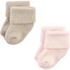 imageHudson Baby Baby Girls Cotton Rich Newborn and Terry SocksPink Gray Stripe