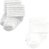 imageHudson Baby Baby Girls Cotton Rich Newborn and Terry SocksPink Gray Stripe