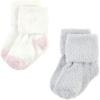imageHudson Baby Baby Girls Cotton Rich Newborn and Terry SocksPink Neutral Stripe