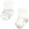 imageHudson Baby Baby Girls Cotton Rich Newborn and Terry SocksPink Neutral Stripe