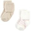imageHudson Baby Baby Girls Cotton Rich Newborn and Terry SocksPink Neutral Stripe