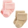imageHudson Baby Baby Girls Cotton Rich Newborn and Terry SocksPink Tan Stripe