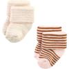 imageHudson Baby Baby Girls Cotton Rich Newborn and Terry SocksPink Tan Stripe