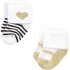 imageHudson Baby Baby Girls Cotton Rich Newborn and Terry SocksSilver Gold Pink