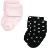 imageHudson Baby Baby Girls Cotton Rich Newborn and Terry SocksSilver Gold Pink