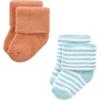imageHudson Baby Baby Girls Cotton Rich Newborn and Terry SocksSoft Earth Tone Stripes