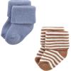 imageHudson Baby Baby Girls Cotton Rich Newborn and Terry SocksSoft Earth Tone Stripes