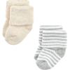 imageHudson Baby Baby Girls Cotton Rich Newborn and Terry SocksSoft Earth Tone Stripes