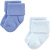 imageHudson Baby Baby Girls Cotton Rich Newborn and Terry SocksSolid Blue Gray 8 Pack Terry