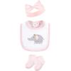 imageHudson Baby Unisex Baby Cotton Layette SetPink Gray Elephant