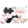 imageHudson Baby Unisex Baby Girls sock and headbandMom Dad