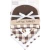 imageHudson Baby Unisex BabyCotton Bib and Headband or Caps SetBoy Turkey