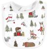 imageHudson Baby Unisex BabyCotton Bib and Headband or Caps SetChristmas Forest