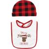 imageHudson Baby Unisex BabyCotton Bib and Headband or Caps SetChristmoose