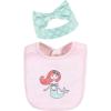 imageHudson Baby Unisex BabyCotton Bib and Headband or Caps SetCoral Mint Mermaid