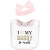 imageHudson Baby Unisex BabyCotton Bib and Headband or Caps SetDaddys Princess