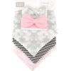 imageHudson Baby Unisex BabyCotton Bib and Headband or Caps SetDamask