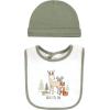 imageHudson Baby Unisex BabyCotton Bib and Headband or Caps SetForest Animals