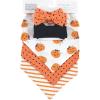 imageHudson Baby Unisex BabyCotton Bib and Headband or Caps SetGirl Pumpkin