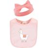 imageHudson Baby Unisex BabyCotton Bib and Headband or Caps SetLlama