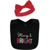 imageHudson Baby Unisex BabyCotton Bib and Headband or Caps SetMerry and Bright