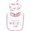 imageHudson Baby Unisex BabyCotton Bib and Headband or Caps SetMothers Day