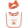 imageHudson Baby Unisex BabyCotton Bib and Headband or Caps SetPink Cutest Pumpkin