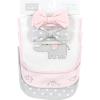 imageHudson Baby Unisex BabyCotton Bib and Headband or Caps SetPink Gray Elephant