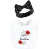 imageHudson Baby Unisex BabyCotton Bib and Headband or Caps SetPoppy Daisy
