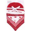 imageHudson Baby Unisex BabyCotton Bib and Headband or Caps SetSanta