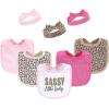 imageHudson Baby Unisex BabyCotton Bib and Headband or Caps SetSassy