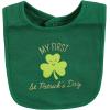 imageHudson Baby Unisex BabyCotton Bib and Headband or Caps SetSt Patricks Rainbow
