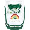 imageHudson Baby Unisex BabyCotton Bib and Headband or Caps SetSt Patricks Rainbow