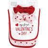 imageHudson Baby Unisex BabyCotton Bib and Headband or Caps SetValentine Sweetheart