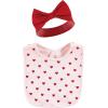 imageHudson Baby Unisex BabyCotton Bib and Headband or Caps SetValentine Sweetheart