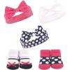 imageHudson Baby babygirls Headband and Socks SetNavy Pink Dot