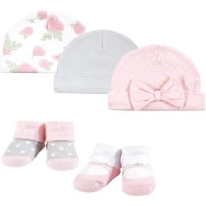 imageHudson Baby Baby Girls Cap and Socks SetPink Rose