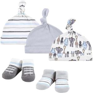 imageHudson Baby Baby Girls Cap and Socks SetRoyal Safari