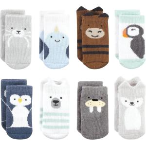 imageHudson Baby Baby Girls Cotton Rich Newborn and Terry SocksArctic Animals