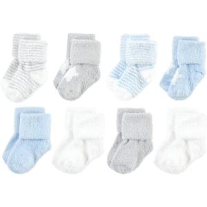 imageHudson Baby Baby Girls Cotton Rich Newborn and Terry SocksBlue Star