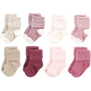 imageHudson Baby Baby Girls Cotton Rich Newborn and Terry SocksBlush Pink Stripe