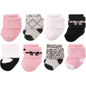 imageHudson Baby Baby Girls Cotton Rich Newborn and Terry SocksBows